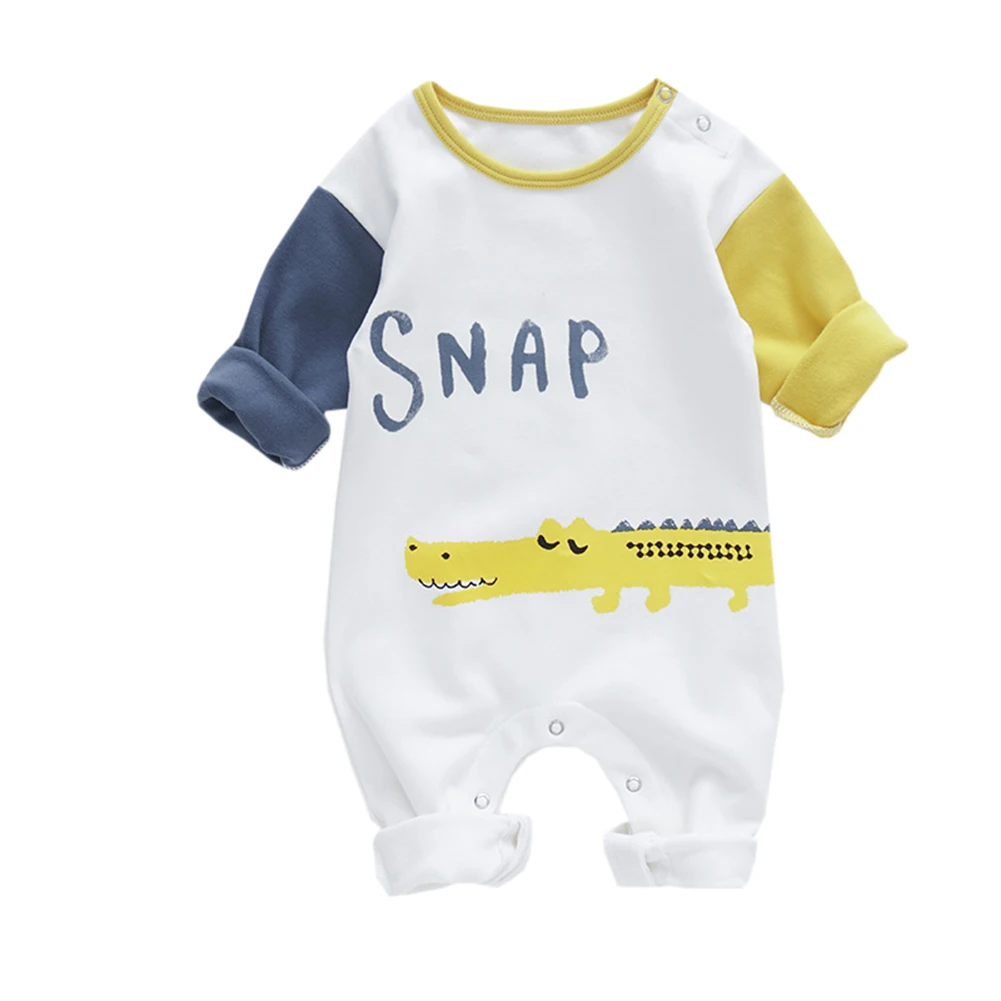 

Newborn Baby Boys Romper Crocodile Cartoon Jumpsuit Long Sleeve Playwear Sleepwear