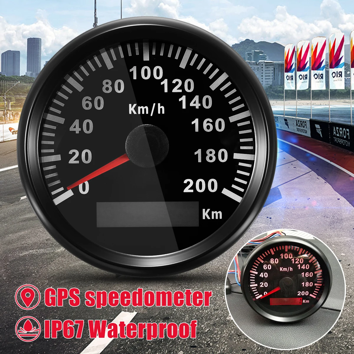 

Autoleader Universal 85mm GPS Speedometer Stainless 200km/h Bike Car Truck Motor Auto With Backlight Waterproof Digital Gauges