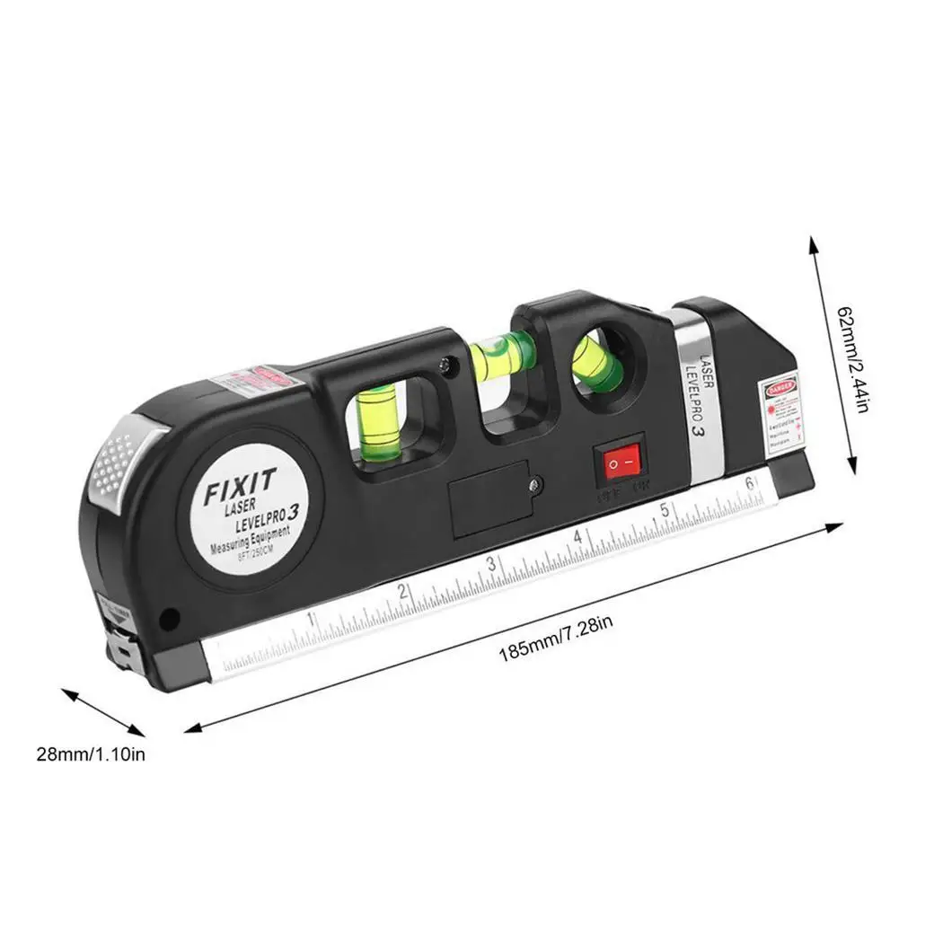 

Laser Horizontal Standard Vertical Tape aligner 8 Ruler Multi-purpose level Measure Level measure ft Line tape horizon