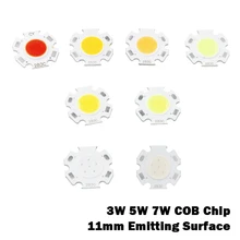 10 шт. 3 Вт 5 Вт 7 Вт светодиодный COB круглый светильник источник чип на плате 20 мм Диаметр лампы бусины для светодиодный лампы/приспособление для прожектора светильник ing