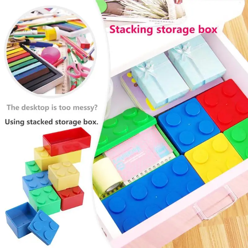 الإبداعية DIY Legoings صندوق تخزين مساحة للتخزين حالة مكتب منزل منظم سطح المكتب مزيج صندوق تخزين