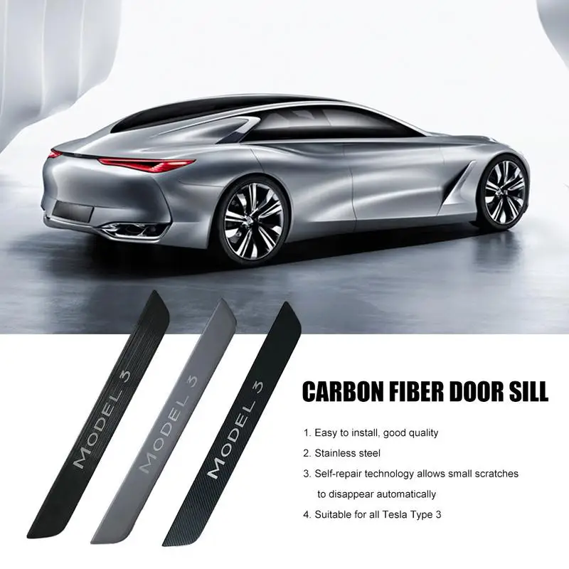 

Suitable for Tesla MODEL3 Carbon Fiber Door Sill Welcome Welter Protection Strip for Tesla Model 3 Front Door