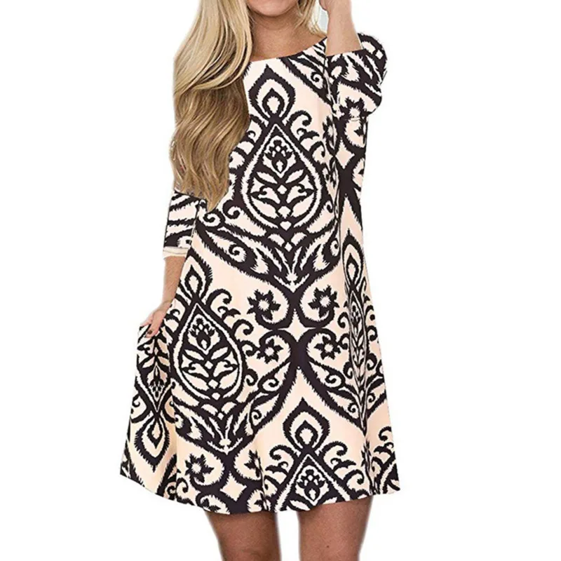 New Printing Women Casual Summer Ethnic Boho Beach Dress Elegant Vintage Pocket Plus Size Big Pendulum Ladies Dresses New Printing Women Casual Summer Ethnic Boho Beach Dress Elegant Vintage Pocket Plus Size Big Pendulum Ladies Dresses
