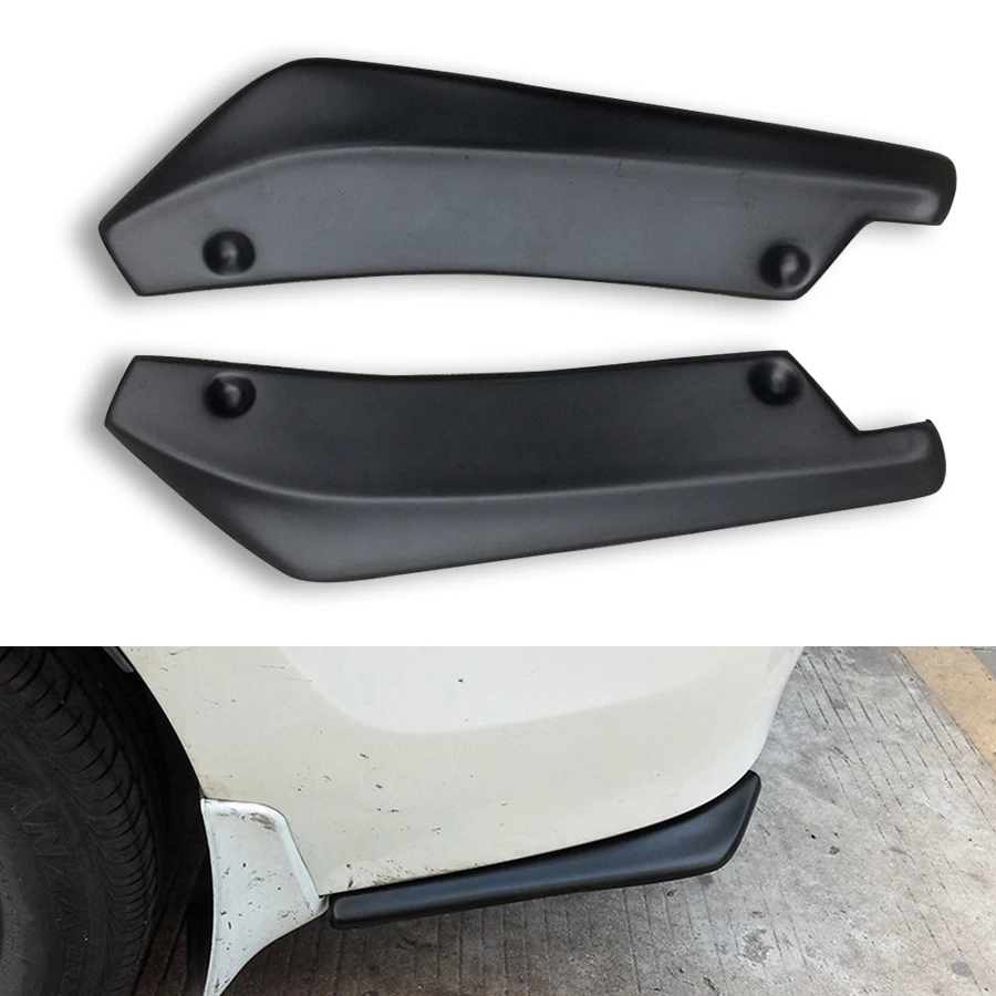 Spoiler Canard Wing Body Spoiler Anti-Crash Diffuser Lip Wrap Angle Splitter Protector Black 1 Pair Universal Rear Trunk Bumper Lip Car Rear Bumper Protector