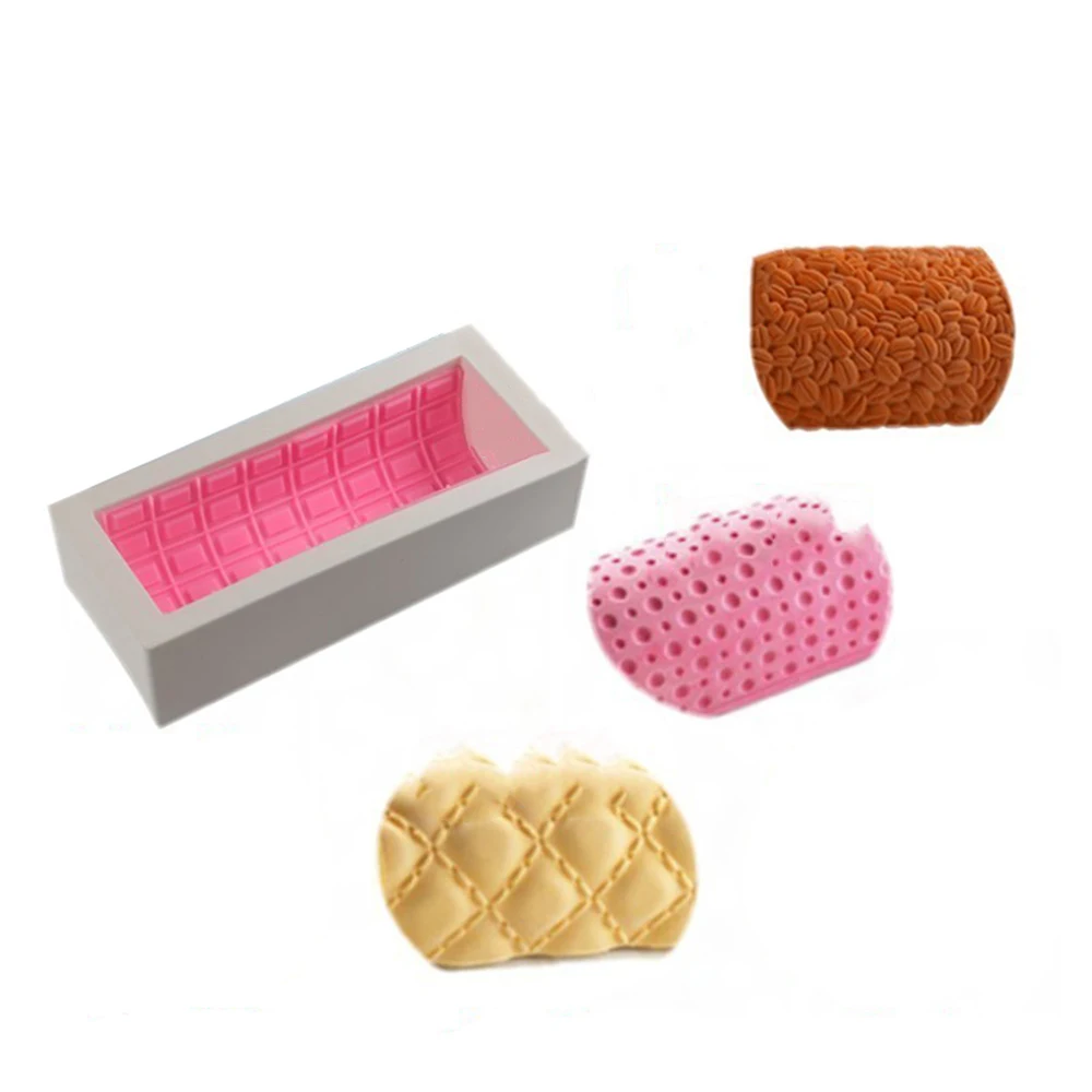 

4PCS 2019 Texture Silicone Fondant Cake Decorating Mold Embossed Mould Mats Cake Baking Tools Accessorries