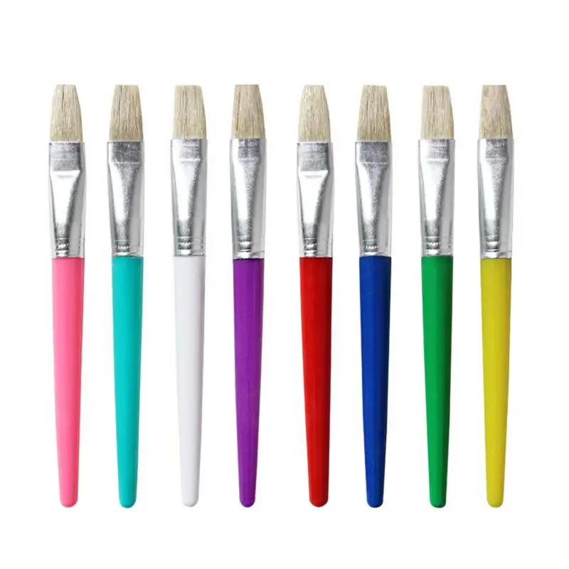 16PCS Flat Tipped Painting Brushes Plastic Soft Painting Brush Kits