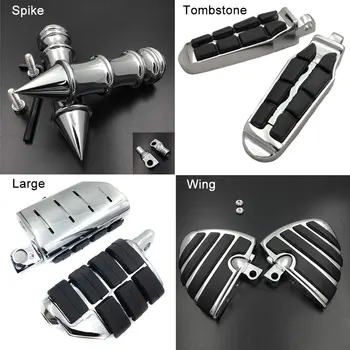 

Large Foot Pegs Rest fit For Harley Softail Fat Boy Dyna King Sportster Road footpeg Rest Pedal Billet Rubber Motorcycle parts