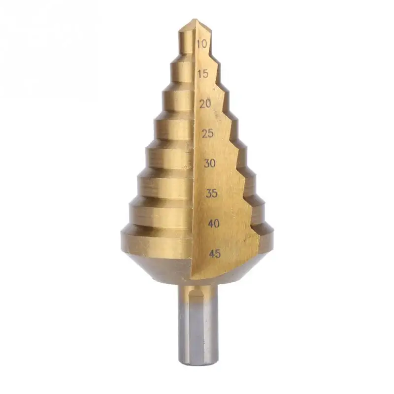 

HSS Steel Large Step Cone Drill Titanium Bit Hole Cutter 10-45mm 4-32mm