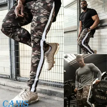 

New Men Boys Fashion Casual Long Camo Pants Sport Gym Slim Fit Pants Trousers Running Joggers Gym Sweatpants