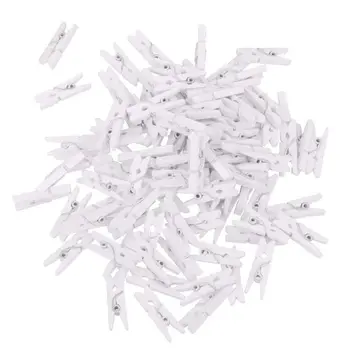

100 x Wooden Photo Clips Mini Clothespin Solid Color vetir Photo Paper Craft DIY clip for decor Valentine's Day / Christmas /