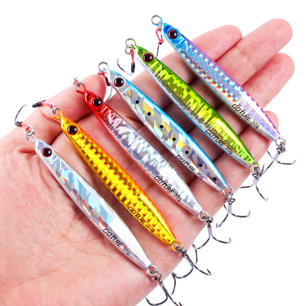

Goture Hot Metal Spoon Jig Lure Fishing Wobbler 20g/30g Vertical Lead Hard Bait for Saltwater Jigging Fishing Lure Pesca
