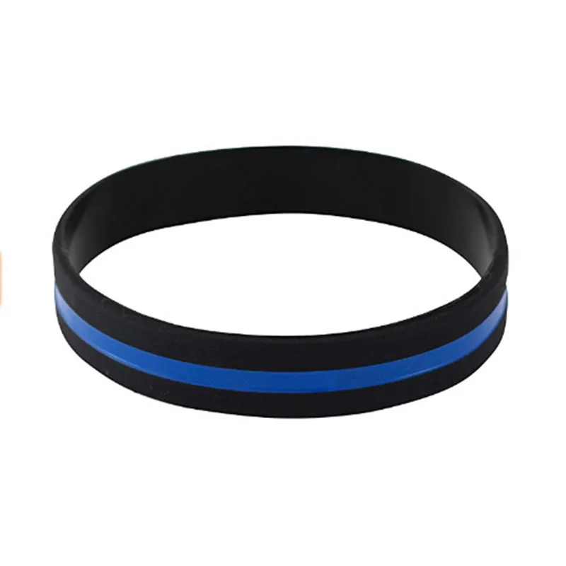 1 шт., тонкий силиконовый браслет с надписью «Police Lives Matter», с голубой линией, США, США