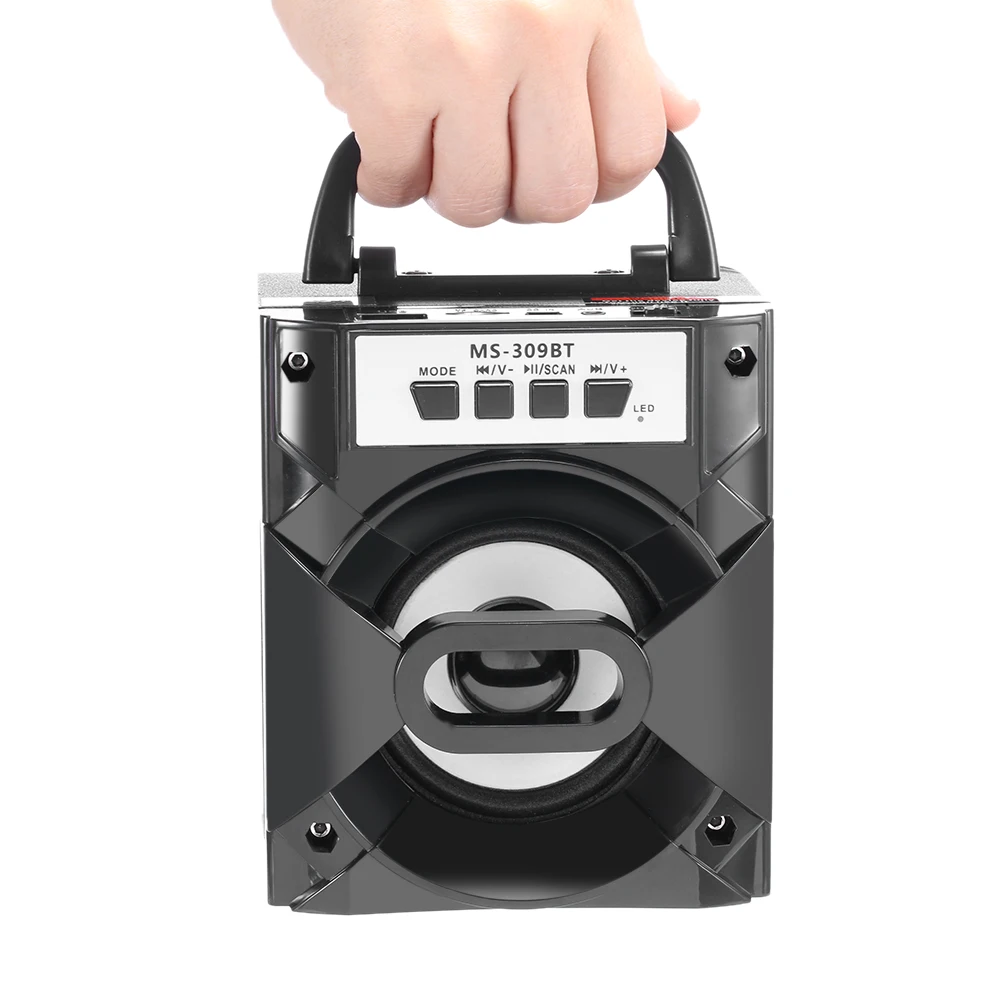 MS 309BT Bluetooth Портативный Динамик FM радио с светодиодный свет 3 дюймов Задающий блок