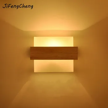 

LED Solid Wood Wall Lamp E27 Bedroom Bedside Lamp Living Room Balcony Aisle Creative Simple Modern Wall Lamp Luminaria