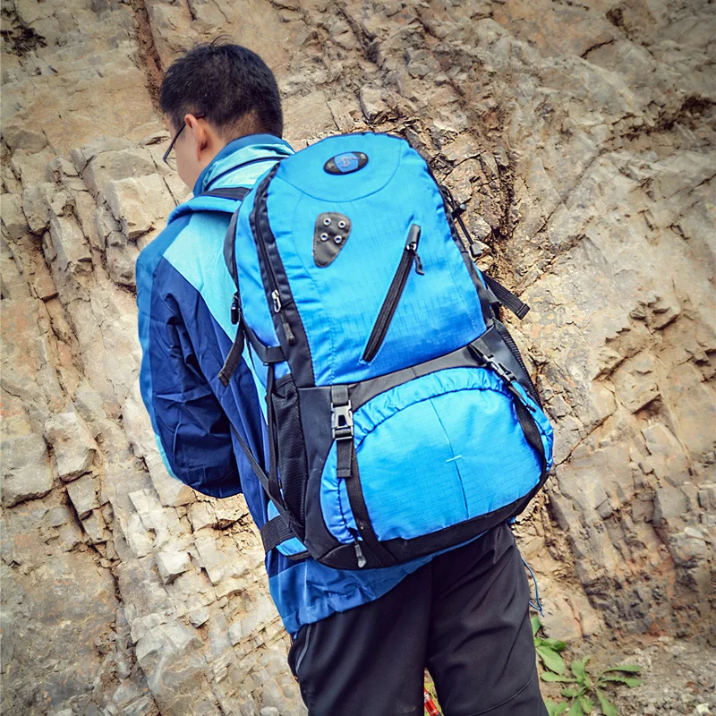 

Super 75L Capacity Navy Backpack Outdoors Camp Mountaineering Luggage Travel Rucksack Male Pilots Big Backpack Men Back Bag