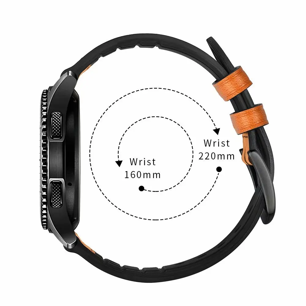 Ремешок для часов Samsung Gear S3 Huami Amazfit 1 2 ремешок из натуральной кожи с силиконовым
