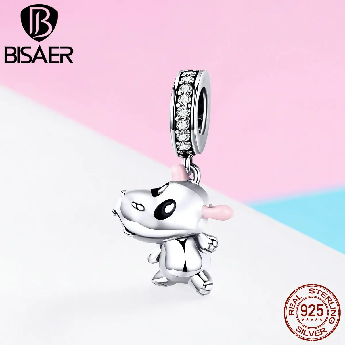 

BISAER New Design 100% 925 Sterling Silver Popular Hippo Pendants Charms Fit Pan Bracelet&Bangle DIY Fashion Jewelry GAC069