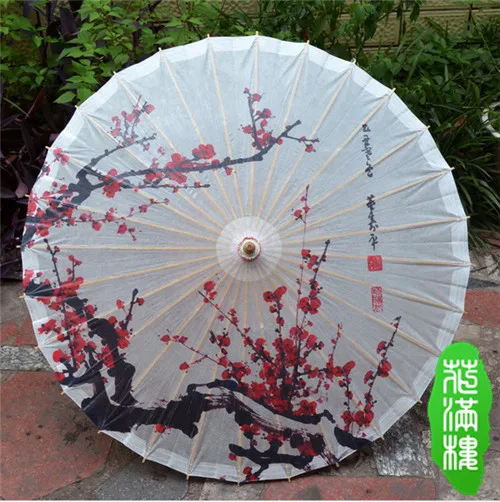 

Dia 50cm Chinese handmade red plum blossom oil paper umbrella Ancient waterproof sunshade parasol decoration gift dance umbrella