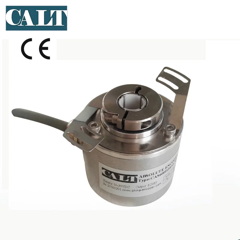 

CALT 10mm Hollow shaft Multi turns Absolute Rotary Encoder 12bit 4096 Resolution Analog Digital 0-5v SSI RS485 out CAX60H1212E10