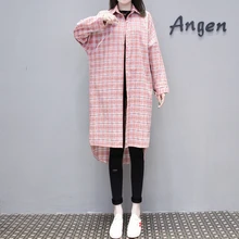Cotton Long Sleeve Shirt Women 2019 Spring Summer Plus Size 4XL Plaid Long Shirt Female Big Size Low-high Design Ladies Tops slit side high low plaid shirt