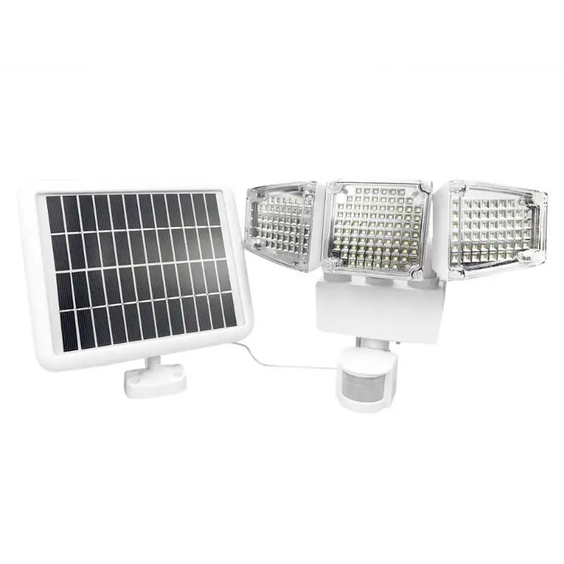 

188 LED Solar Light PIR Motion Sensor Swivel Three Heads Flood Light Spot Lamp Outdoor Garden Yard Wall Lamp Securuty Light