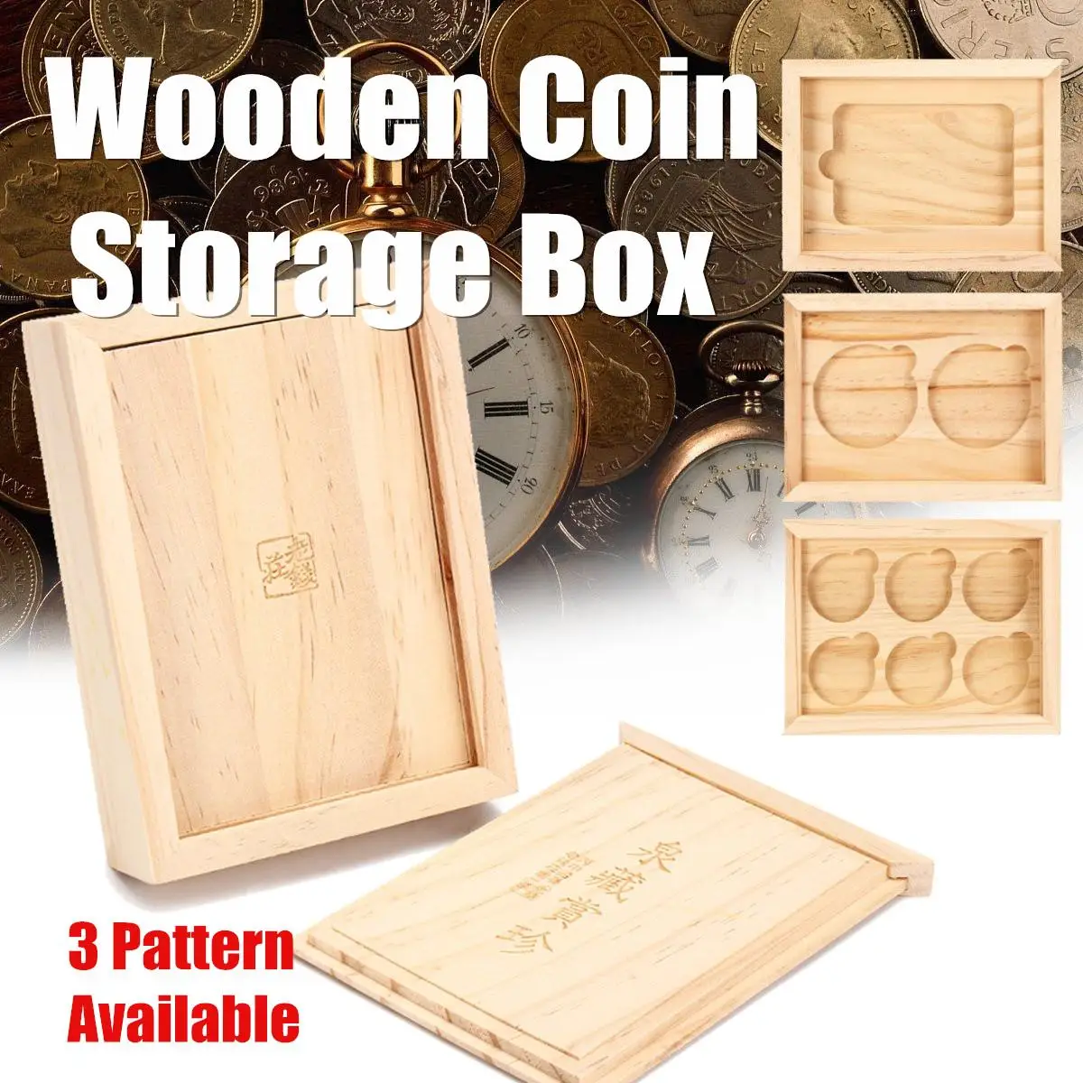 Wooden Zodiac Commemorative Coin Storage Boxes Collector NGC ICG