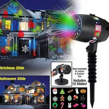 Мини Рождество Снеговик проектор открытый светодиодный движущийся пейзаж лампа водонепроницаемый диско декоративные огни для дома