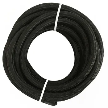 ESPEEDER 5M AN4 AN6 AN8 AN10 AN12 Racing Hose Pipe Universal Nylon-Stainless Steel Fuel Line Black Oil Cooler Hose Tubing wlr universal 15 rows trust type oil cooler an10 oil sandwich plate adapter with thermostat 2pcs nylon braided hose line black