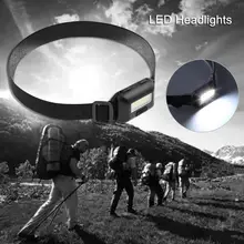 

Mini 3 Modes Waterproof COB LED Flashlight outdoors Headlight Headlamp head light lamp Torch Lanterna with Headband,Use AAA