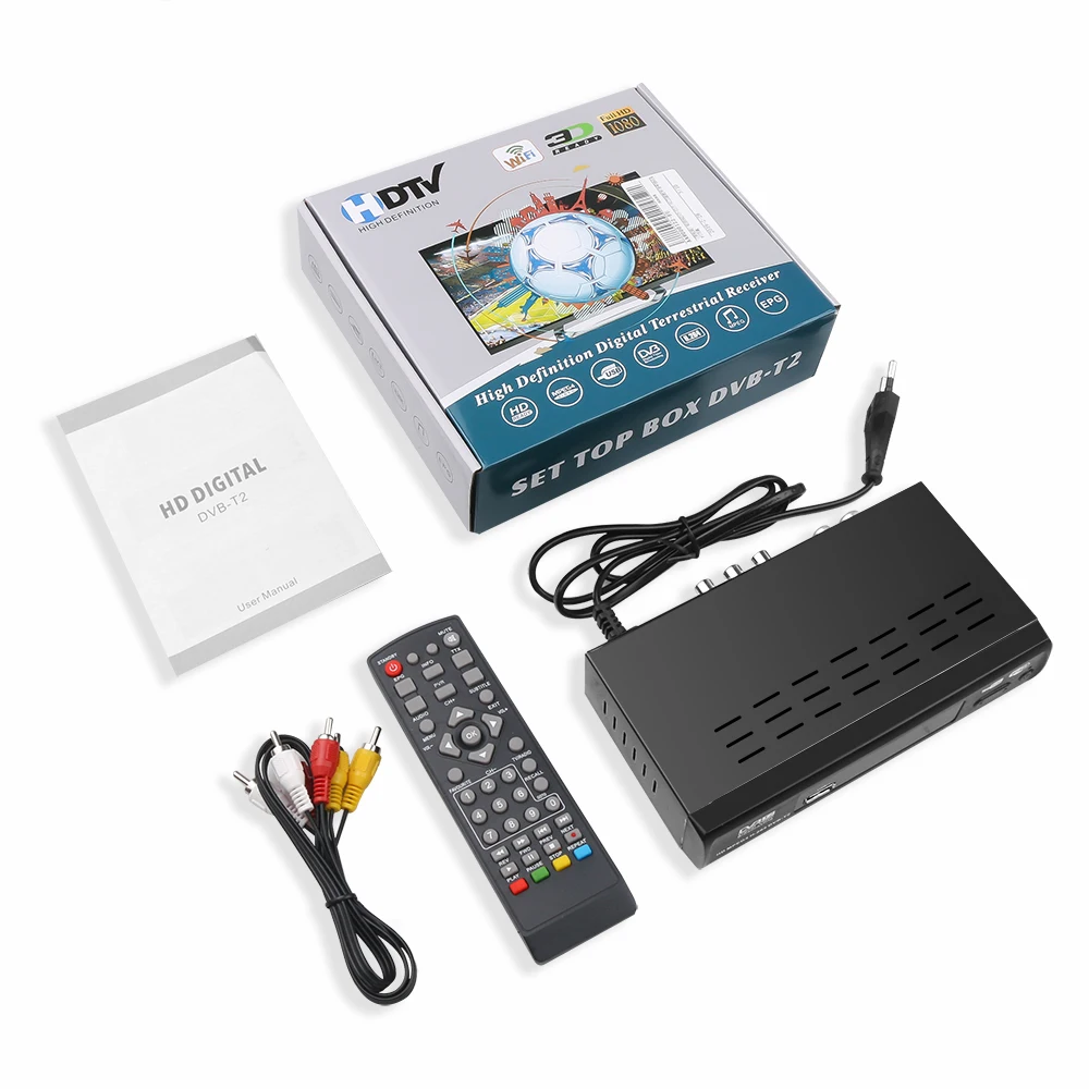 Kebidu DVB-T/DVB-T2 ТВ тюнер приемник DVB T/T2 ТВ Box HDMI CVBS 1080 P цифровой HD спутниковый ресивер H.264 наземного приемник декодер каналов прием ТВ