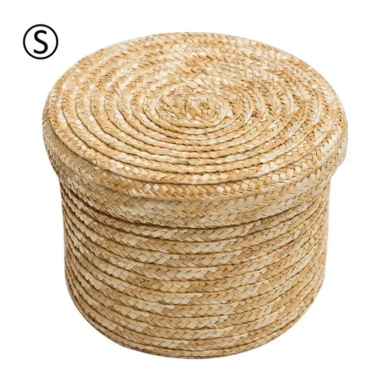 Пшеничная солома плетеная корзина для хранения инновационная корзина деревенская натуральная коричневая отделка для хранения