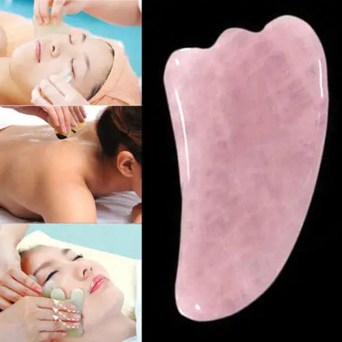 

1Pcs Professional Rose Quartz Gua Sha Guasha Board Face Body SPA Massage Tool Brushes Cleaner