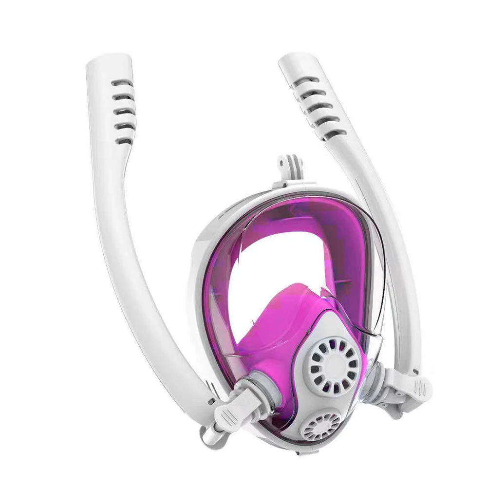 

2019 New Design Double Snorkels Advanced Breathing System Diving Mask Mask Underwater Anti Fog Full Face Snorkeling Mask