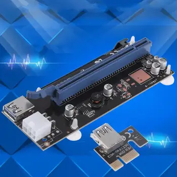 

PCI-E Express 1x to 16x Extender Riser Card 6Pin USB3.0 Cable for BTC Miner