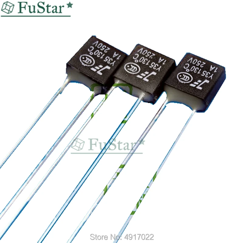 

20pcs New RH 130 Degree Thermal Fuse 1A 250V TF130 Protective Device Small Block Fan Fuse Ribbon Lead Temperature Fuse Y35 NEW