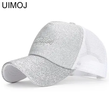 

UIMOJ Fashion Summer Sequin Baseball Caps for Girls Breathable Mesh Casual Cap Women Adjustable Outdoor Hat