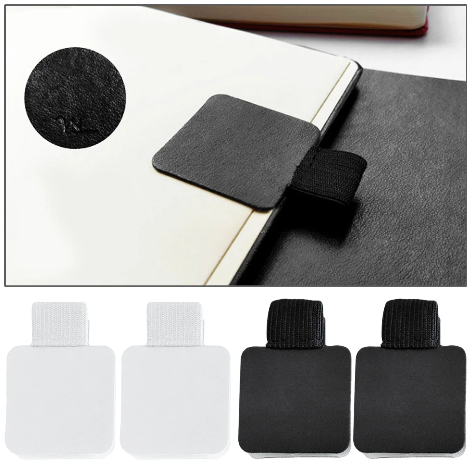 

3PCS Self-adhesive Leather Pen Holders Clips with Elastic Loop for Notebooks Planners School Students Doctors Nurses Teachers