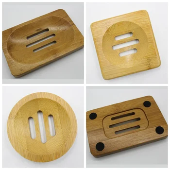 

New 1pc Natural Bamboo Wood Soap Tray Dish Soap Storage Holder Plate Bathroom Shower Soap Tray