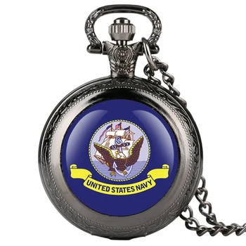 

Eagle purple pattern dial United States Navy Quartz Pocket Watch Creative Necklace Pendant for Men Women Fob Clock Chain Watches
