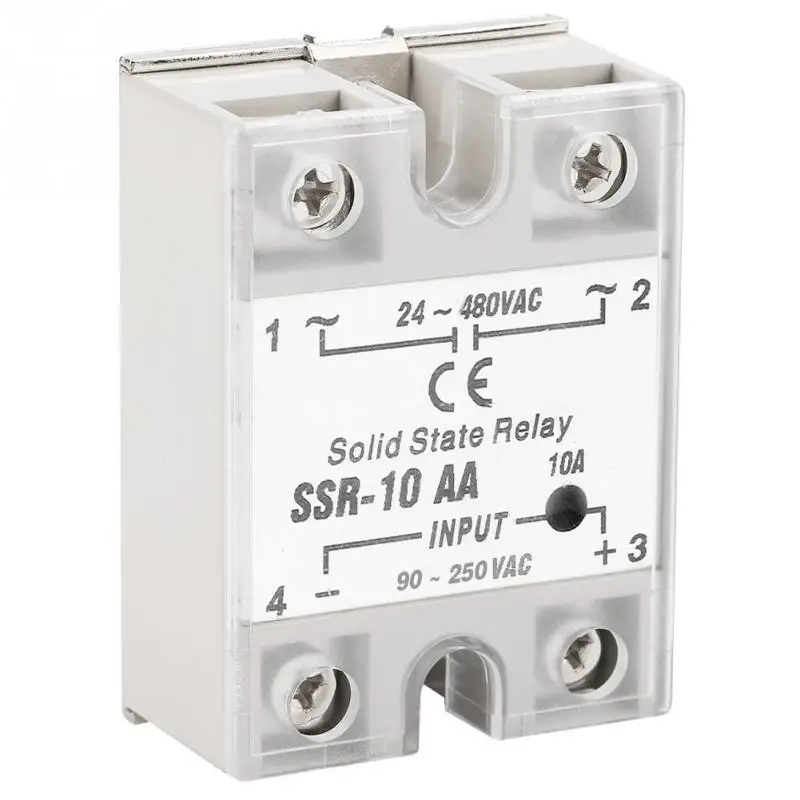 SSR 10 AA 10A твердотельный релейный модуль AC вход 90 250 В выход 24 480 пластик + металл
