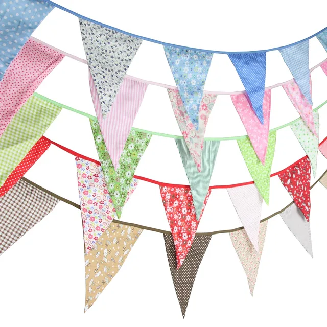 10 Colours Bigger Size 12 Flags Print Fabric Banners Wedding