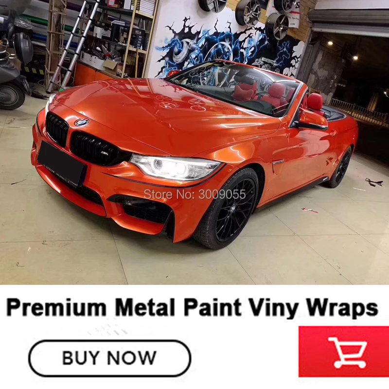 

Newest High-end series super Glossy metallic wrapping film orange guarantee quality diamond glue