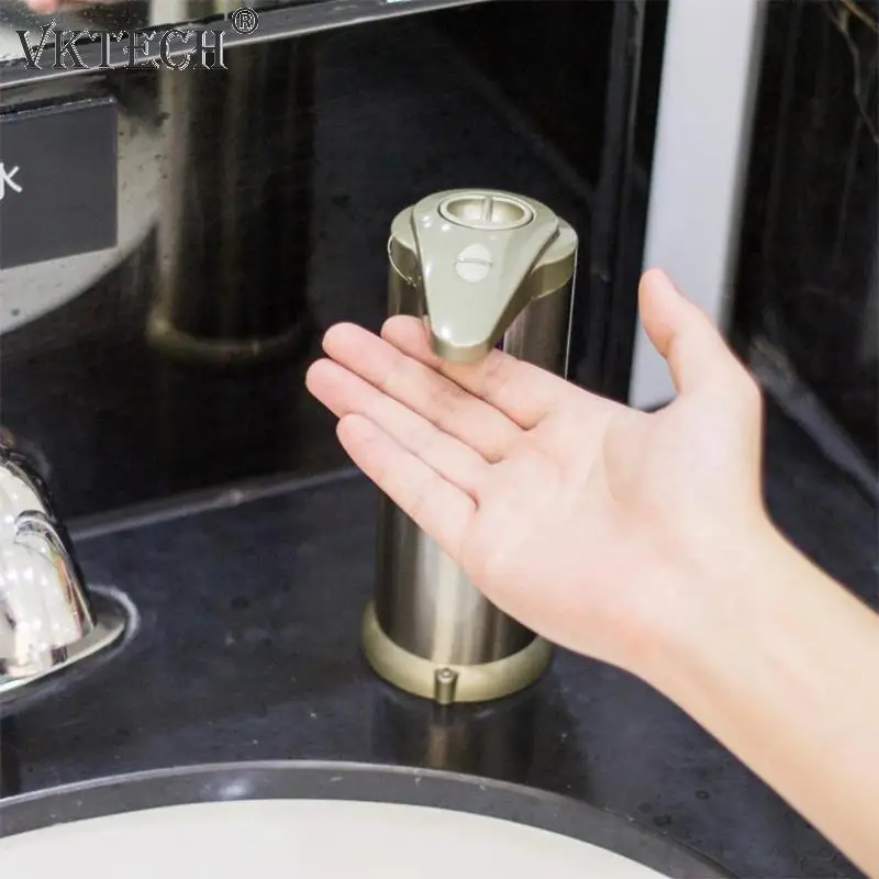 Billig Edelstahl Flüssigkeit Seife Dispenser 280mL Smart Sensor Touchless Sanitizer Flasche Seife Dispenser für Küche Bad