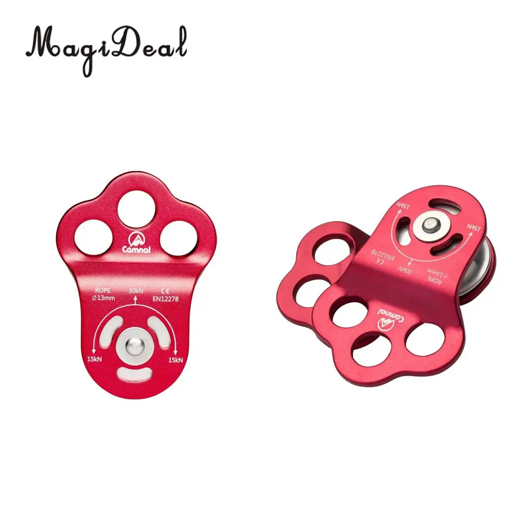 

2pcs 30KN Single Climbing Pulley 13mm Rope Climber Pulley Triple Attachment