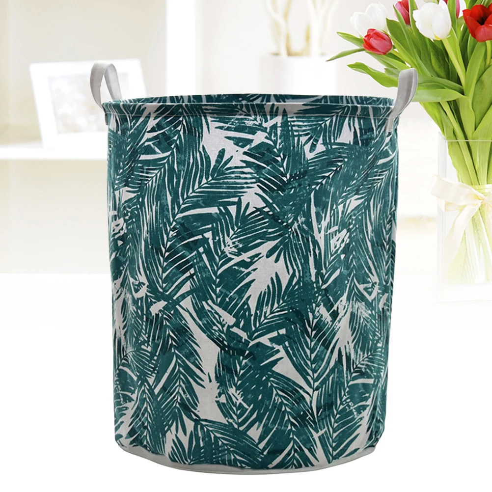 القطن و الكتان أشتات سلة التخزين طوي المحمولة سلة الغسيل الأزرق يترك القذرة صندوق تخزين ملابس المنظم