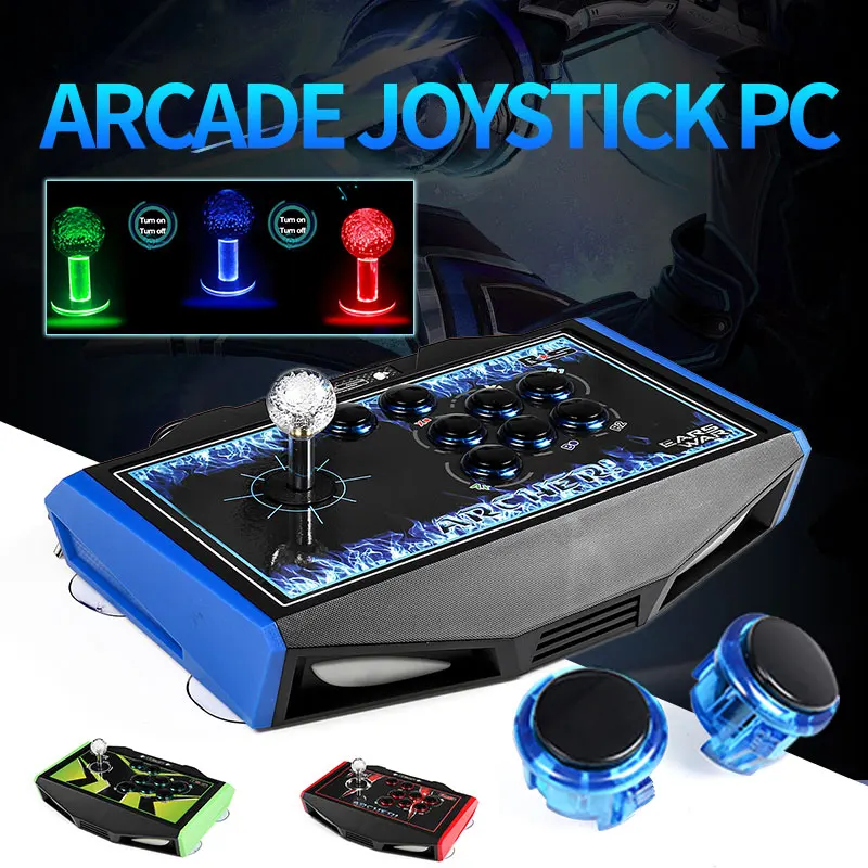 

RS LED Arcade Joystick 8 Buttons USB Fighting Stick Joystick Gaming Controller Gamepad Video Game For PC Joystick Controller