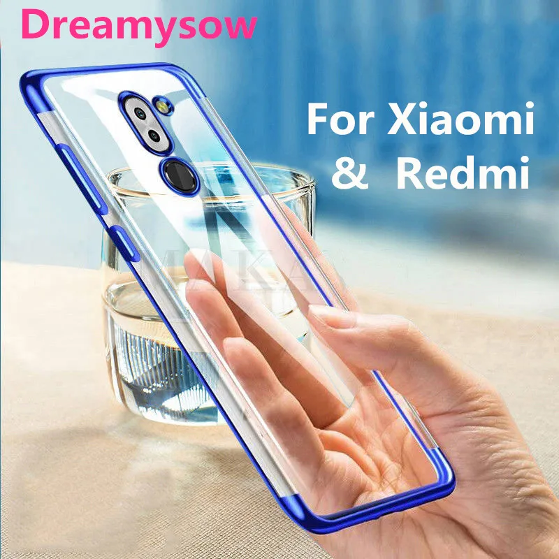 

Luxury Shockproof Plating TPU Soft Cover Case For Xiaomi 8 lite 8SE 5X 6X A1 A2 Redmi Note 4 4X Pro 4A 5 5A 6 6A Pro Cases Funda