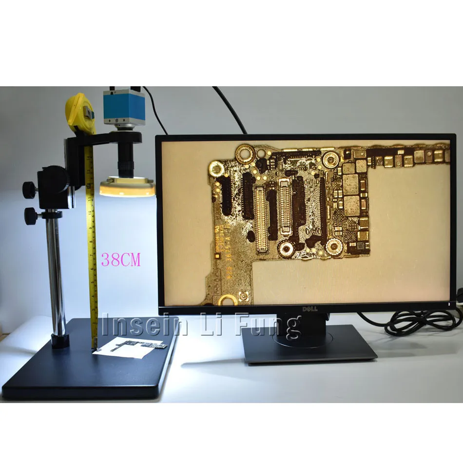  16MP HDMI USB HD Microscope Camera+High Working Distance Large Field of View 5X-100X C-mount Lens+L