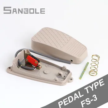 

TFS-3 FS-3 Foot Switch Pedal type Aluminum Shell Silver Contact Control electrical power supply with 15cm wire