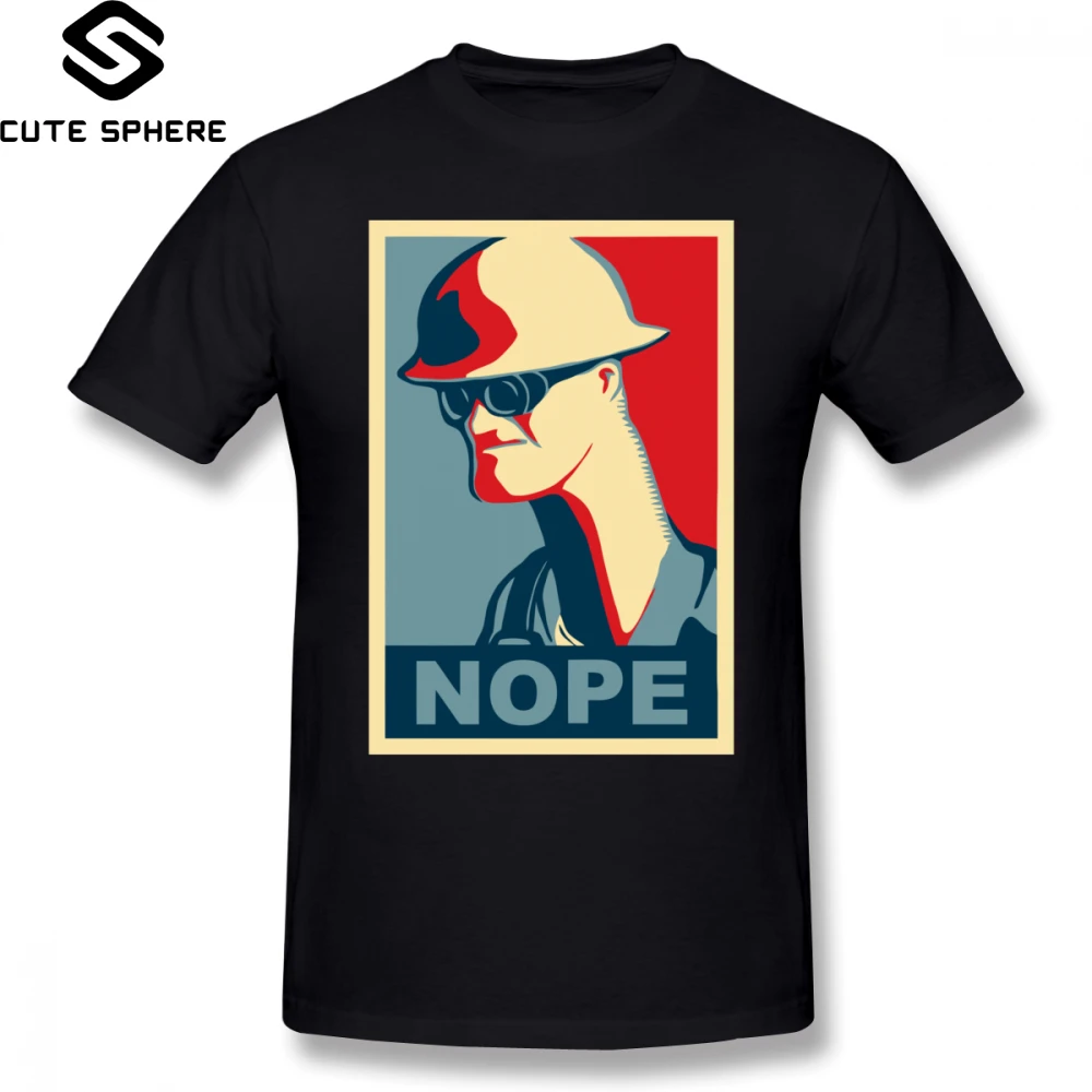 

Team Fortress 2 T Shirt Engineer Says Nope T-Shirt Men 100 Percent Cotton Tee Shirt Printed Beach Plus size Fun Tshirt